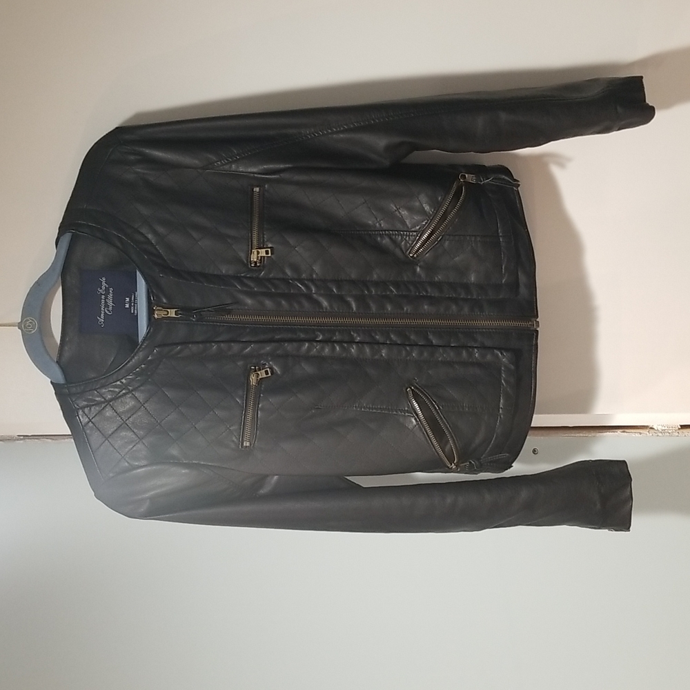 Black leather jacket